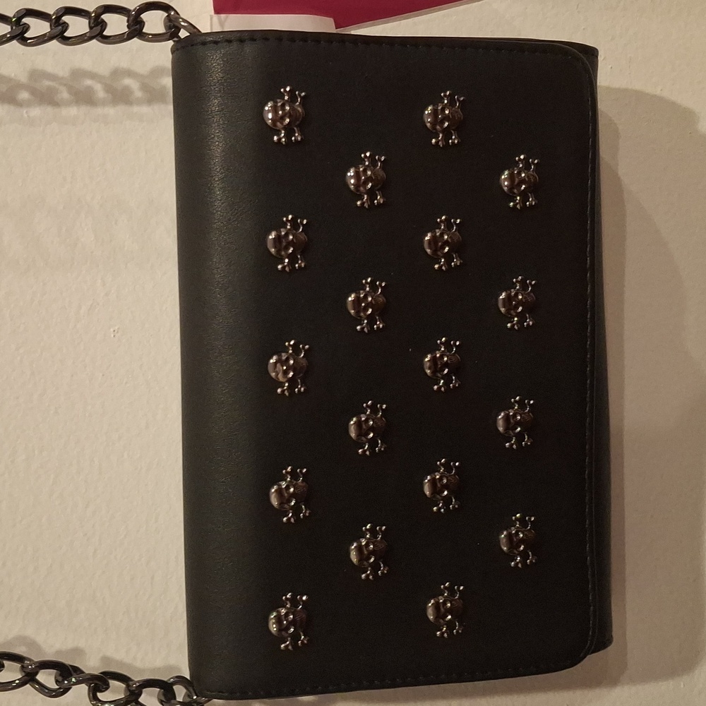 Betsey Johnson Black Skull Stud Crossbody Bag